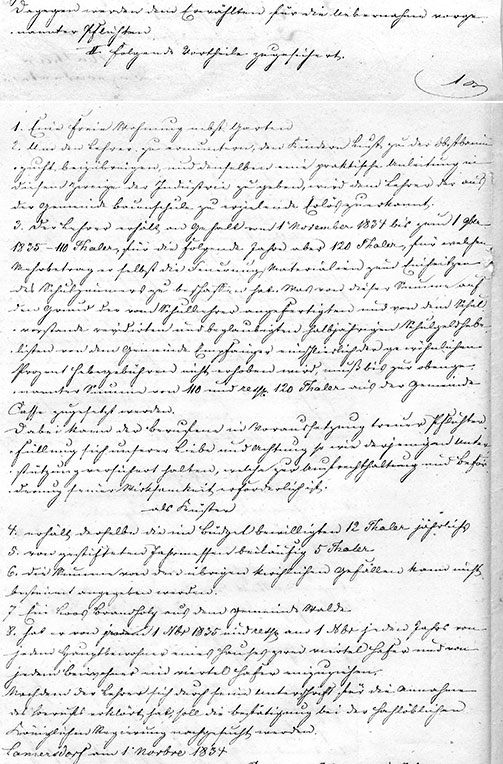 Berufsbrief des Lehrers G. Krapp 1834